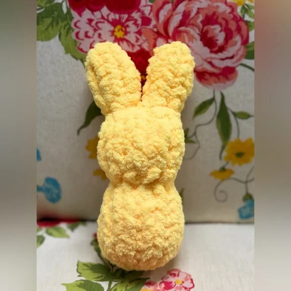 Handmade Hand Crafted Knit Yellow Bunny Easter Gift - Picture 2 of 2